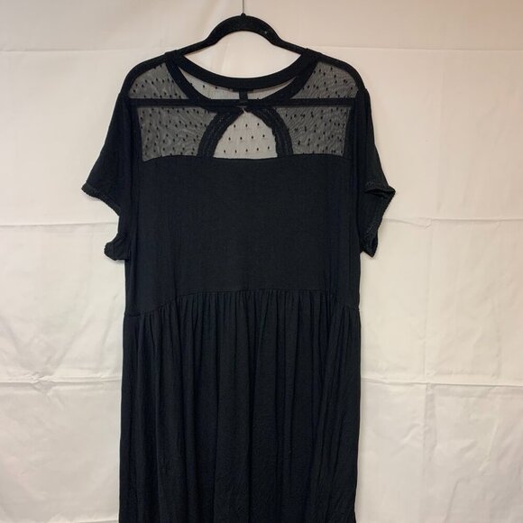 Torrid dress SZ 3/3X (22-24) black sheer bodice & shoulders feminine goth - Picture 2 of 10